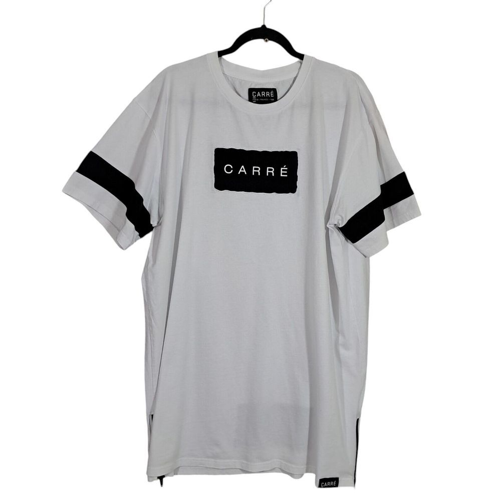 Carre White Casual Cotton Crew Neck Tall Tee T Shirt Mens‎ XXL Carré Streetwear